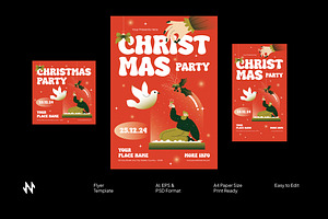 Red Gradient Christmas Flyer, a Flyer Template by Neermana
