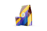 Coffee Pouch Mockup with cup, a Cups & Container Mockup by easymock (Thumbnail 4 of 9)