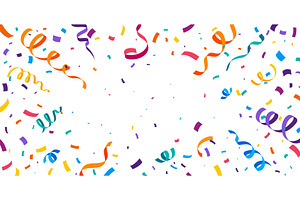 Carnival party confetti background, a Seasonal Illustration by Vector Tradition