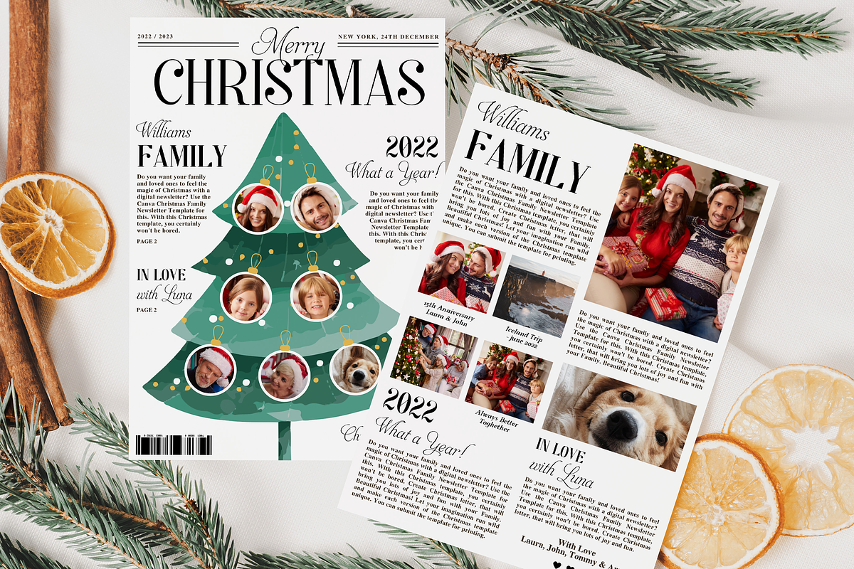 Christmas Newsletter Canva Template, a Stationery Template by SarenkaDesignShop (Photo 3 of 5)