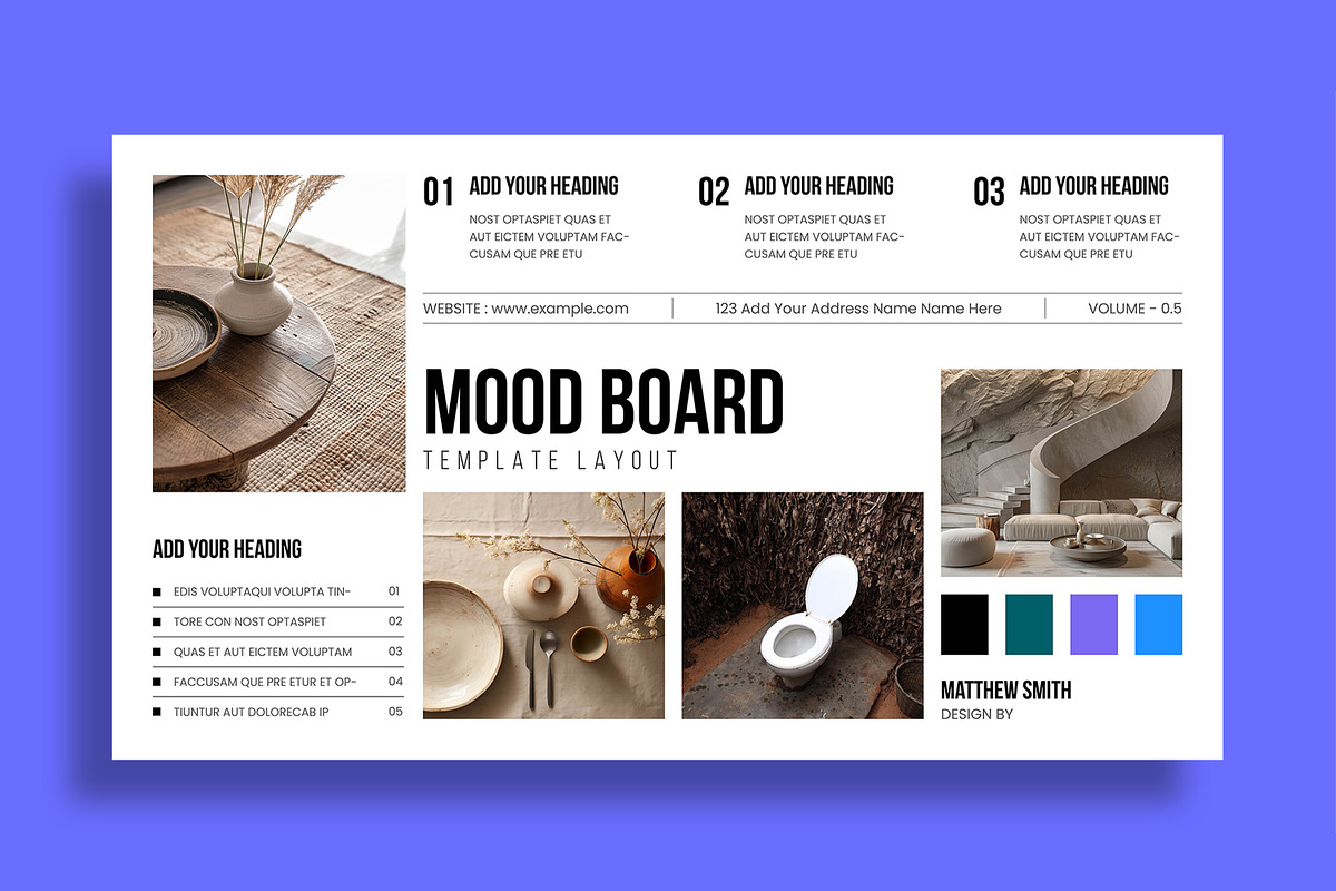 Modern Mood Board Presentation, a Presentation Template by MightyDesign (Photo 2 of 8)