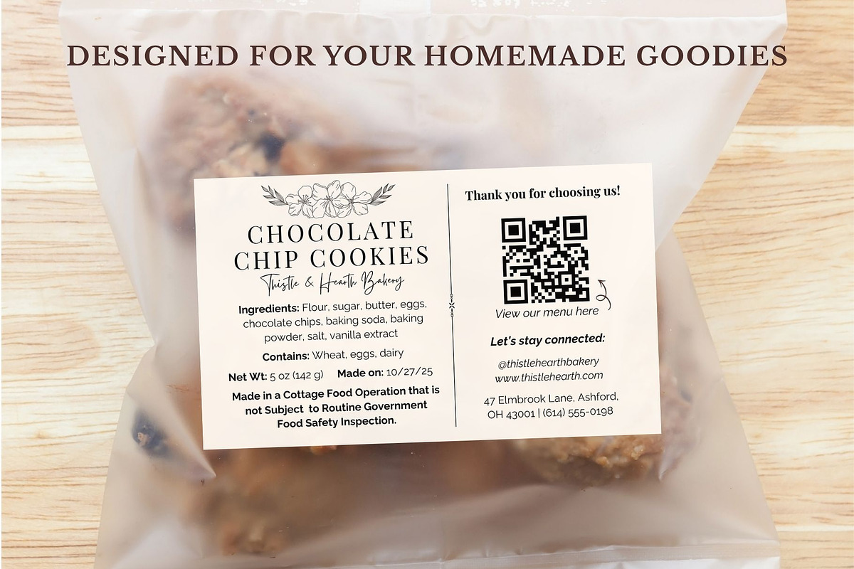 Cottage Food Law Label Template, a Business Card Template by Anna Design Studio (Photo 8 of 9)