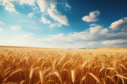 Wheat field with blue sky, a Nature Photo by AlyaAnd