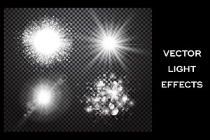 Lens flare, rays, star and sparkles