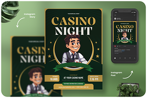 Casino Night Flyer, a Flyer Template by Annora Studio