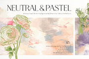 Neutral pastel background flowers, a Background Graphic by Yuliya Derbisheva (Thumbnail 1 of 17)