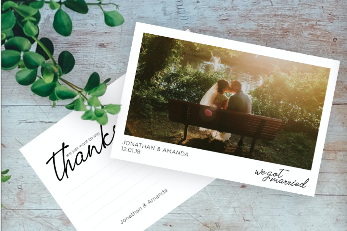 Thank You Wedding Postcard, an Invitation Template by JocAllen