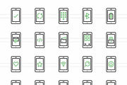 Smartphones Green & Black Line Icons, an Icon by IconBunny (Thumbnail 2 of 2)