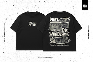 Take Action T-Shirt Design Collage