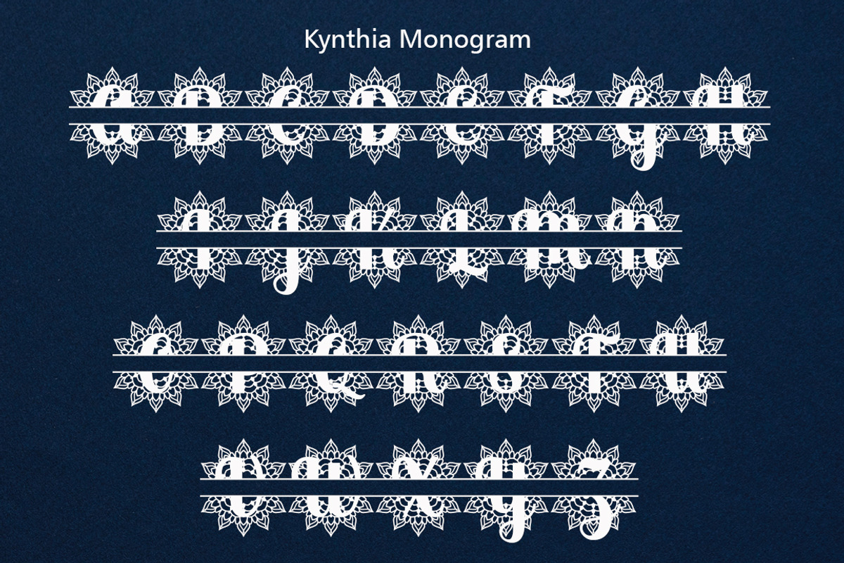 Kynthia - Extra Mandala Monogram, a Script Font by Akifatype. (Photo 6 of 7)
