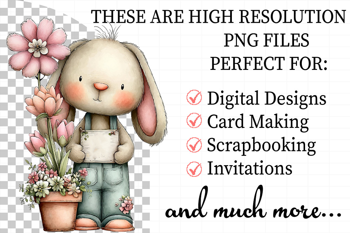 Whimsical Easter Bunny Clipart, an Illustration by Daily.Designs (Photo 2 of 8)