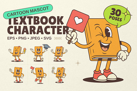 Textbook Cartoon Mascot Character