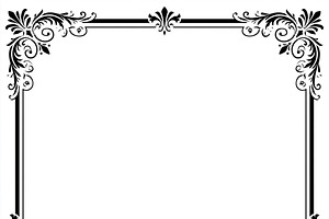 Ornate vintage frame with flourishes and swirled corners providi, an Illustration by Studio ANNA