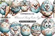 Whimsical Funny Easter Eggs Clipart, an Illustration by Black Bird Studio (Thumbnail 1 of 6)