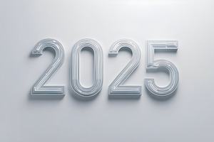 New Year 2025: 3D Layered Numerals, a Business Photo by Canvagator