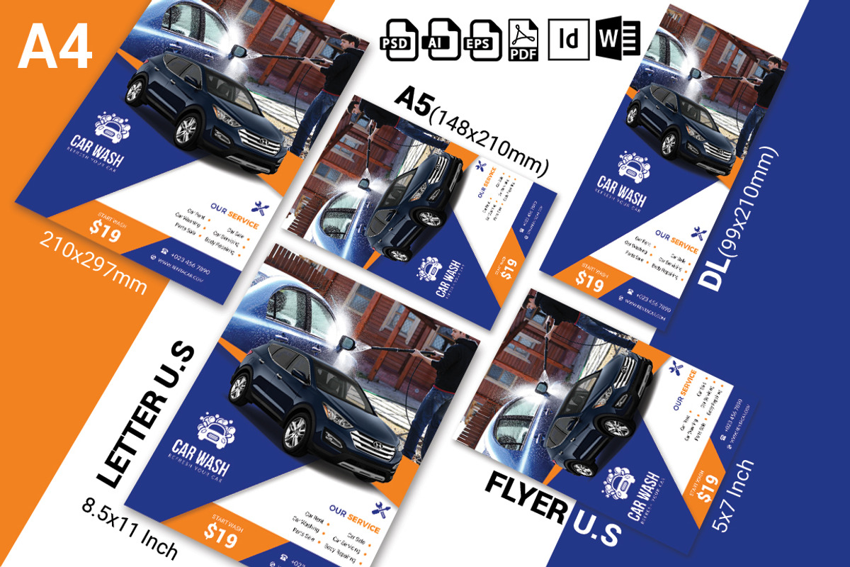 10 Car Wash Flyers Bundle 90% OFF, a Flyer Template by Imagine Design Studio (Photo 6 of 22)