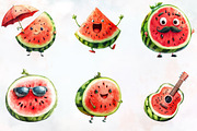 Funny Summer Watermelon Clipart, an Illustration by RobertsArt (Thumbnail 4 of 7)