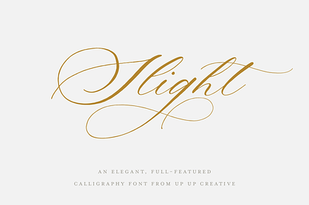 Slight, A Calligraphy Font, a Script Font by Up Up Creative