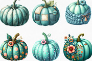 Watercolor Teal Pumpkins Clipart, an Illustration by Designking (Thumbnail 3 of 4)