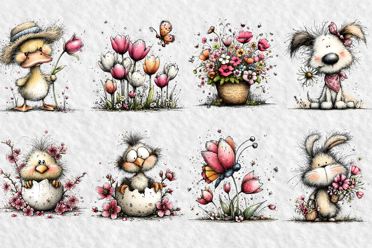 Whimsical Spring Clipart, an Illustration by Watercolor design (Photo 3 of 6)