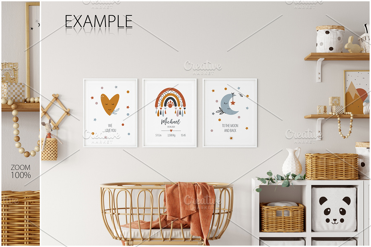 Kids Frames & Wall Mockup Bundle - 6, a Print Template by Yuri-U (Photo 7 of 28)