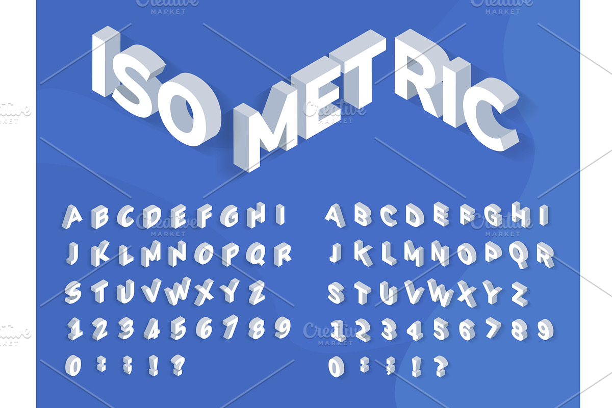 Isometric font. 3d perspective, an Object Graphic by Frogella