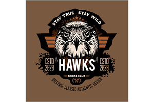 Hawks Head Logo Template, Hawk