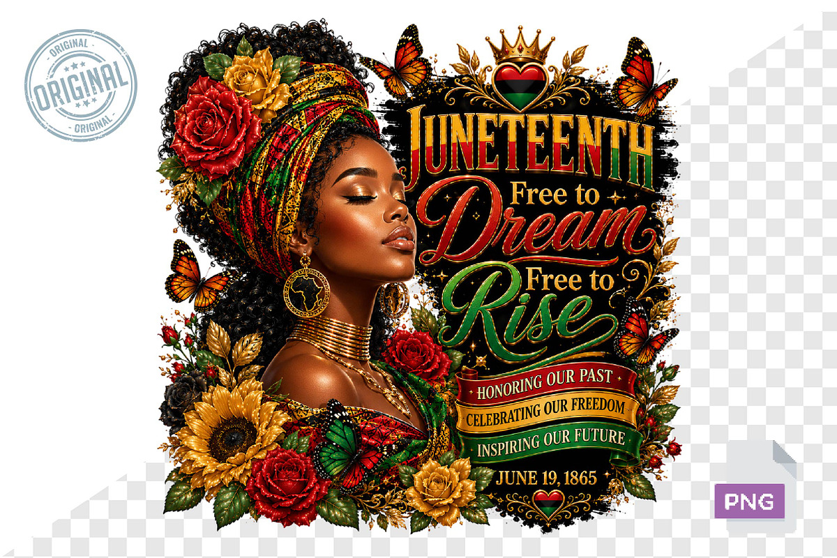 Juneteenth PNG, Black Woman, a Seasonal Illustration by CreationArt (Photo 6 of 7)