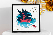 3D Papercut Dragon head with castle, a Card Template by Boo Guevara Shop (Thumbnail 3 of 3)