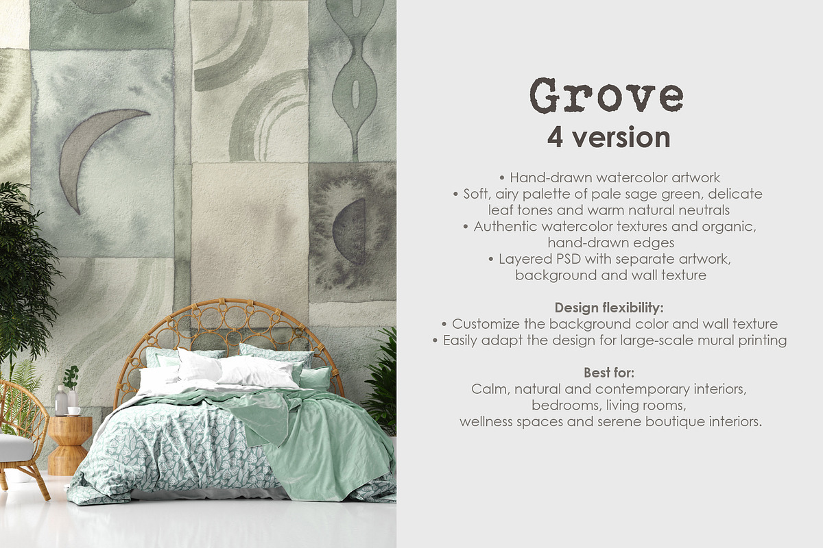 Zeria watercolor abstract wall mural, a Wallpaper Graphic by Timofi Art (Photo 13 of 19)