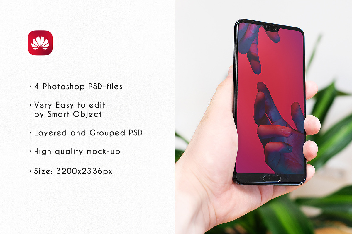4 Huawei P20 Pro Mockup, an iPhone Mockup by khoai_tây (Photo 6 of 7)