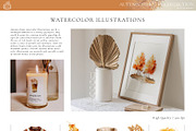 Autumn Serenity Watercolor Clipart, a Graphic by Julia Dreams (Thumbnail 7 of 12)