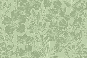 engraving hand drawn flower, a Pattern Graphic by AAN Seamless Shop
