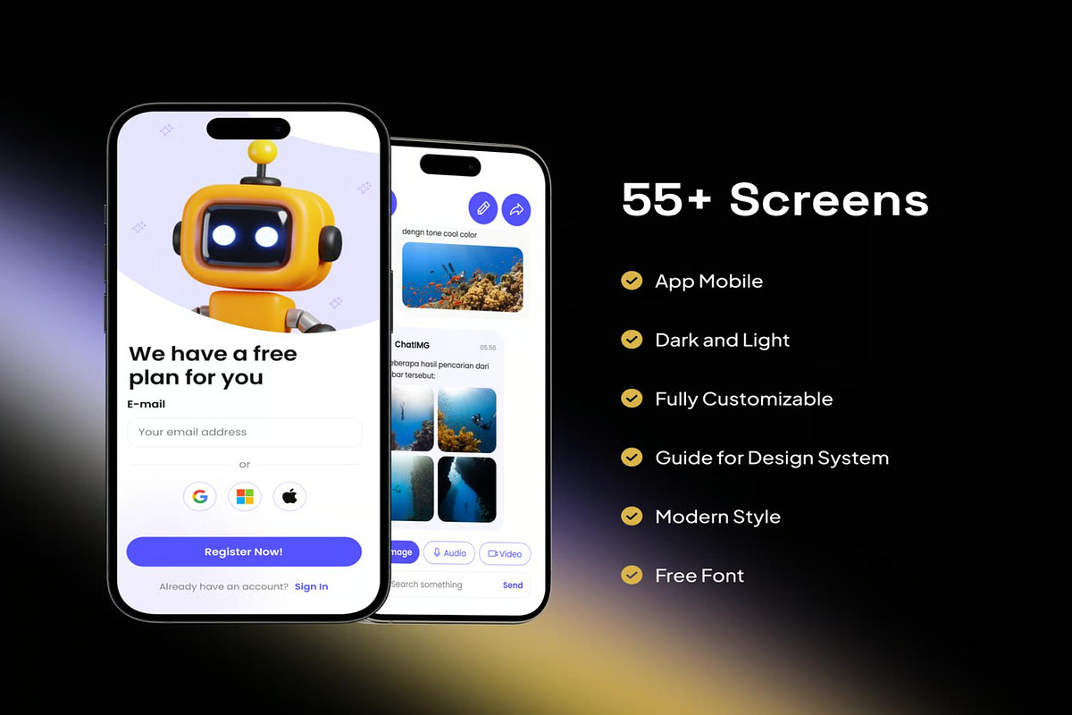 AI KOO AI Generator Mobile App UI UX, an UI Kit Template by Lumina_ui_ux202 (Photo 3 of 7)