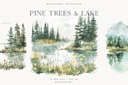 Pine Trees & Lake, a Decorative Illustration by PeDe Designs (Thumbnail 7 of 12)