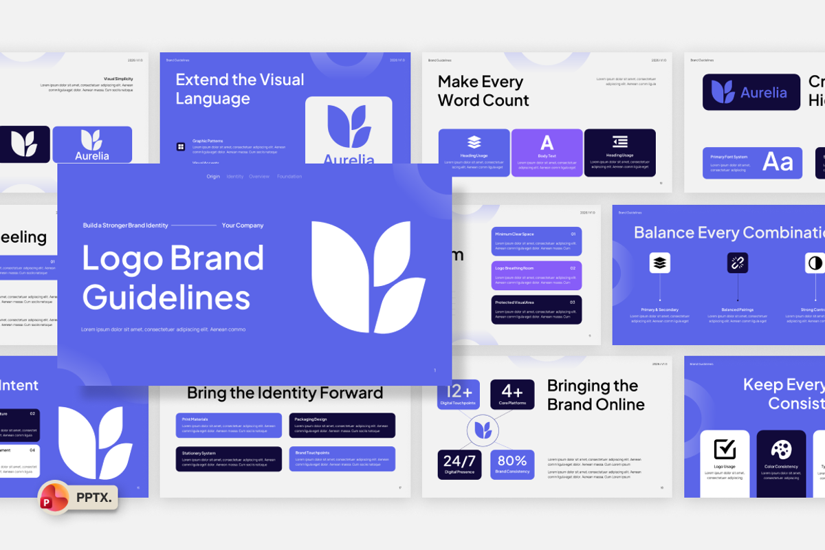 Logo Brand Guidelines PowerPoint, a Presentation Template by Loin Studio (Photo 1 of 4)