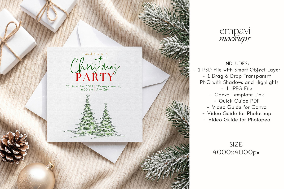 Square Card Mockup, an Advertising Mockup by EmpaviMockups (Photo 4 of 5)