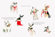 watercolor clipart Christmas dog set, a Decorative Illustration by Patishop Art (Thumbnail 4 of 6)