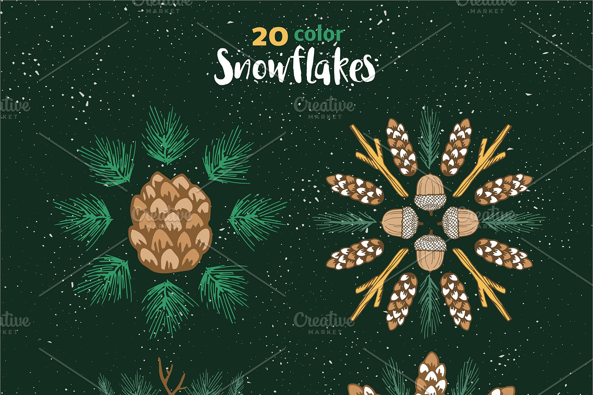 Christmas set. SNOWFLAKE. Winter., an Illustration by OlgaAlekseenko (Photo 3 of 4)