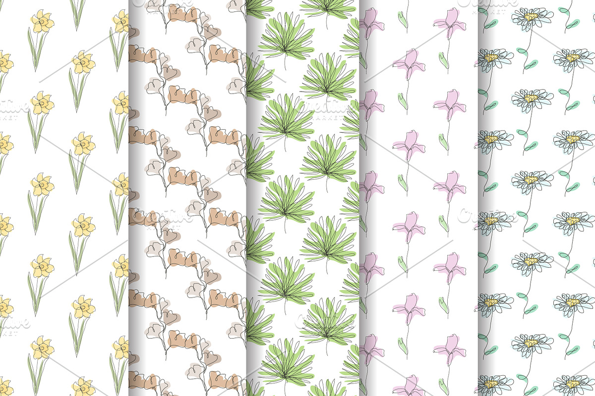 26 Floral Seamless Patterns Set, a Pattern Graphic by Sunset&Sea Design (Photo 2 of 6)