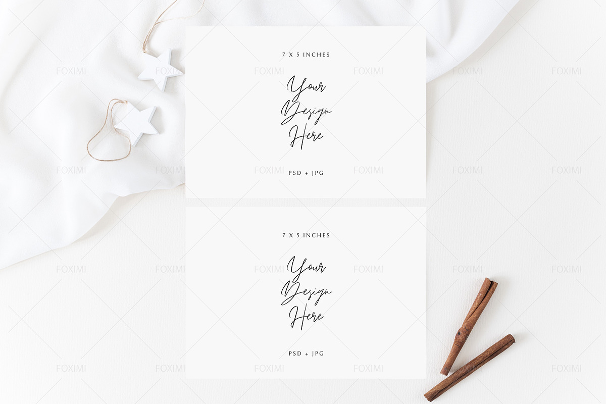 7x5 Christmas Card Mockup, P05, a Product Mockup by FOXIMIDesign (Photo 2 of 5)