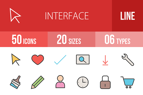 50 Interface Line Filled Icons