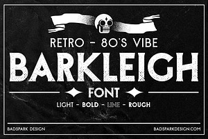 Barkleigh Font 80s Retro 6 Fonts