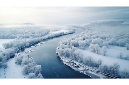 nature winter river bright landscape, a Nature Photo by pikepicture