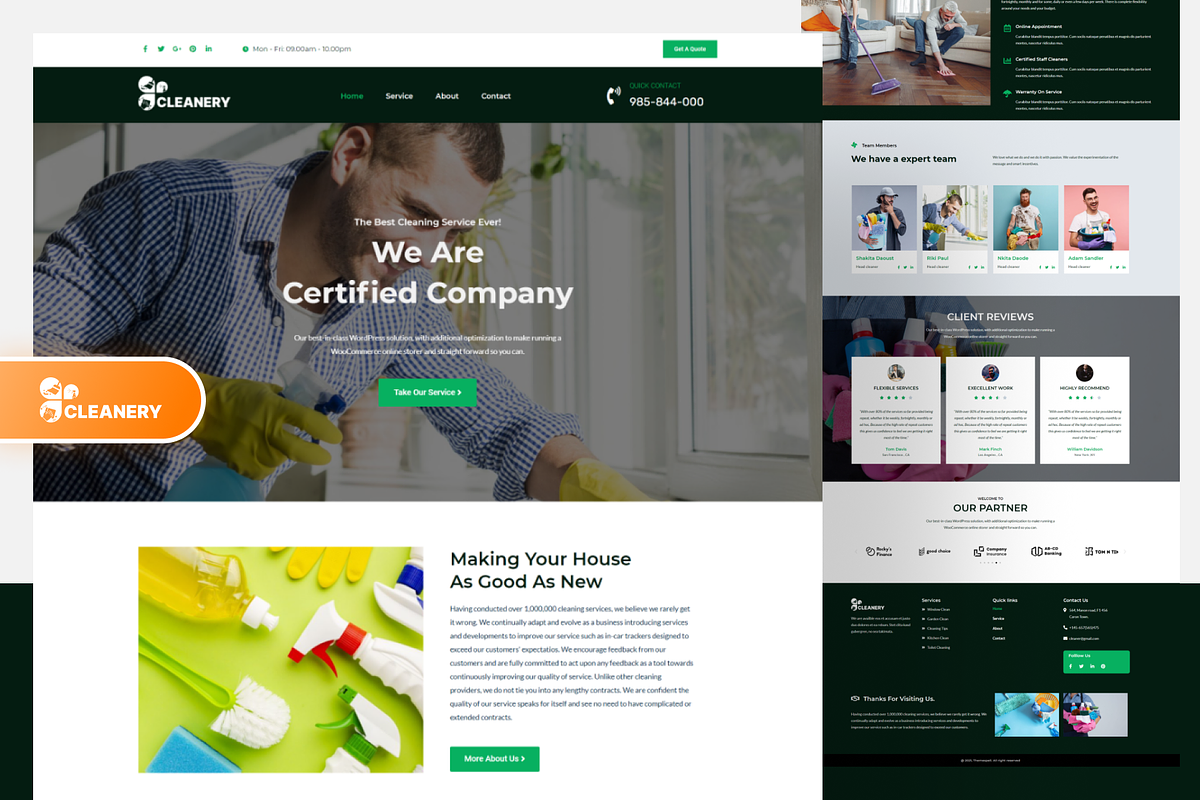 Cleaning Service WordPress Theme, a WordPress Template by Themespell (Photo 7 of 7)