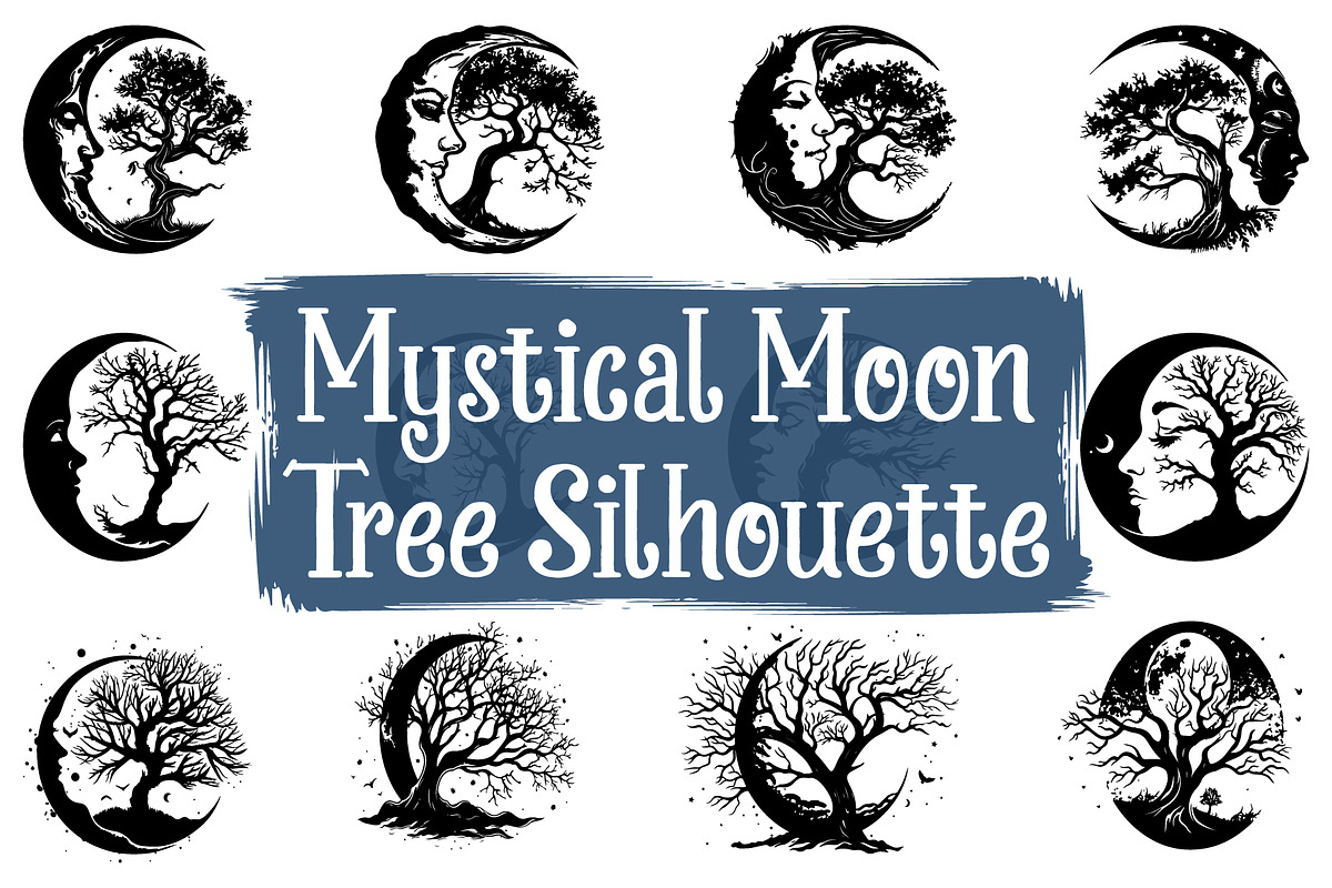 Magical Crescent Moon Tree, an Illustration by Designs_River