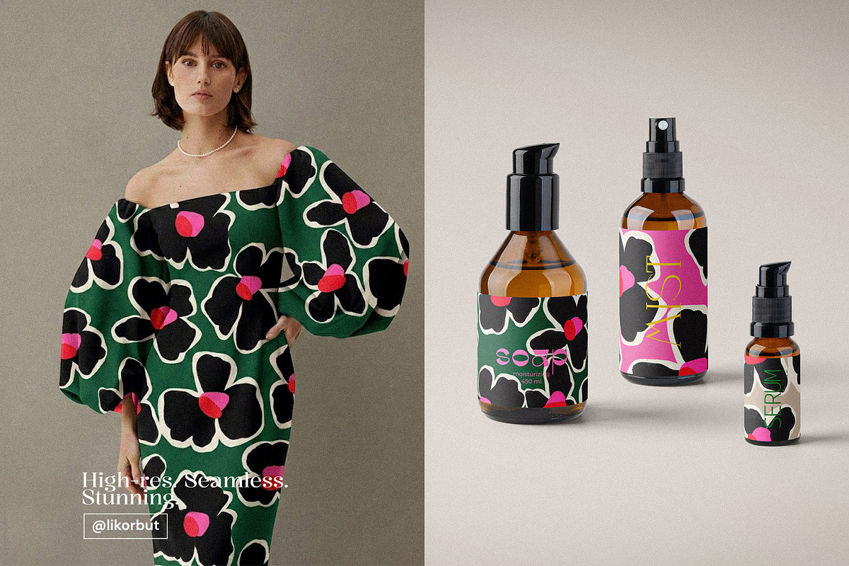 Bold Naive Modern Floral Pattern, a Pattern Graphic by likorbut (Photo 3 of 12)