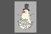 Christmas card. Vector snowman., a Seasonal Illustration by PoPaShop (Thumbnail 2 of 4)