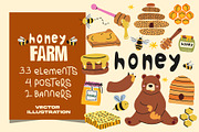 Bee Farm. Beekeeping and honey, a Food Illustration by Luamor (Thumbnail 4 of 10)