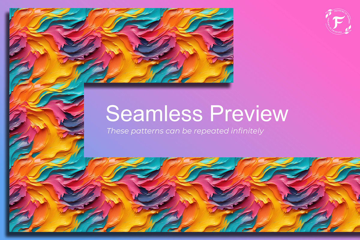Colorful Oil Paint Strokes Pattern, a Pattern Graphic by Forhadx5 (Photo 2 of 14)